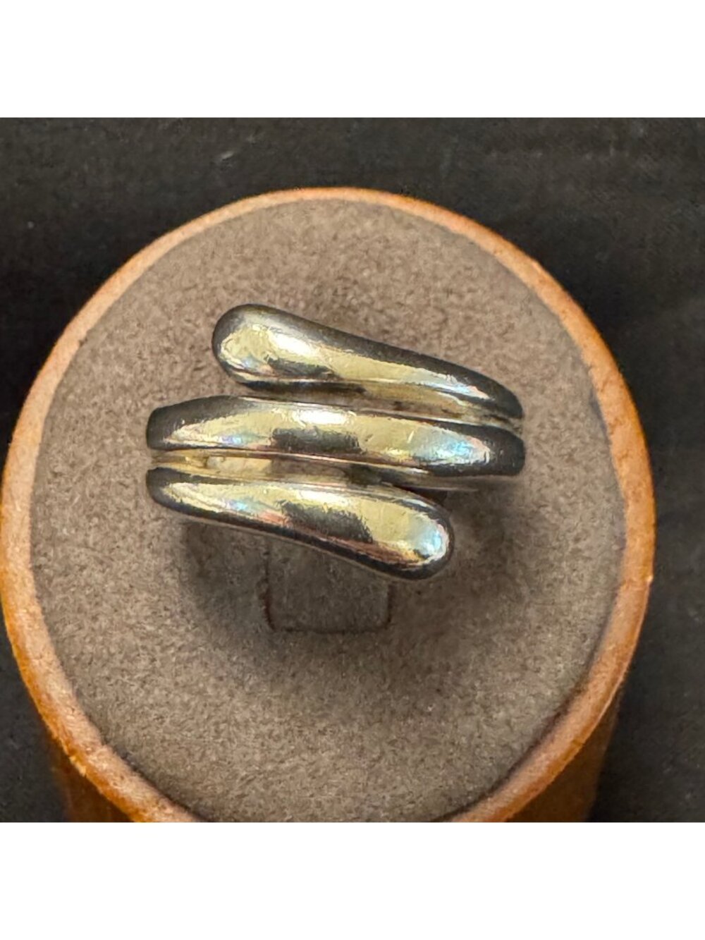 Solid Sterling Silver 925 Triple Wrap Bypass Design Ring Size 7.5